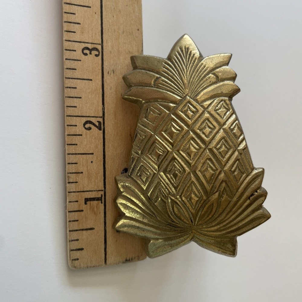 Brass‎ Pineapple Decor Lot *(1) Trinket Box (2) Napkin Rings Made in India - Picture 11 of 13